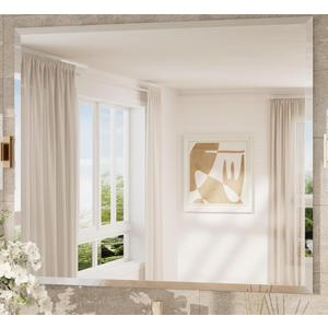 42x36 Beveled Bathroom Mirror Frameless Rectangular, Bathroom Vanity Mirrored with 1" Beveled Edge, Shatterproof Modern Frameless Mirror Rectangle for Living Room, Entryway, Restroom