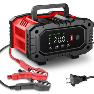 Car Battery Charger 20Amp, 12V 24V LiFePO4 Lead Acid Automatic Smart Battery Maintainer,Trickle Charger Automotive & Desulfator, Repair & Winter Mode w/Protections For AGM STD Gel Deep Cycle Batteries