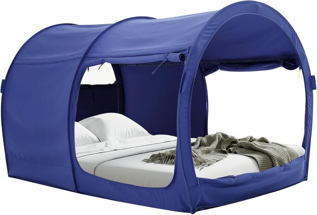 Bed Tent Dream Tents Bed Canopy Shelter Cabin Indoor Privacy Warm Breathable Pop Up Twin/Full/Queen for Kids and Adult Patent Pending(Mattress Not Included) (Navy)