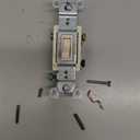 Leviton 15 Amp, 120 Volt, Toggle Framed 3-Way AC Quiet Switch, Residential Grade, Grounding, Quickwire Push-In & Side Wired, 1453-2T, Light Almond