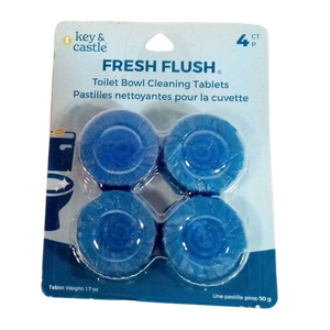 Key & Castle, Fresh Flush Tiolet Bowl Cleaning Tablets, Blue, 17oz