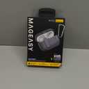 MAGEASY Odyssey AirPods Pro 2 Case Cover Rugged with Secure Lock, Carabiner Clip for Drop Protection, Wireless Charging Compatible Apple AirPod 1st 2nd Generation (Metal Blue Gray)