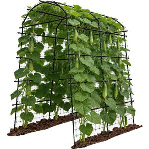 Garden Arch Trellis for Climbing Plants, Adjustable Tunnel Trellis 7.4FT Tall & 5.7 FT Depth, Metal Plant Support Garden Trellis Arch for Outdoor Climbing Vine,Vegetable, Fruit, Flower