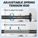 CorkLatta Black Shower Curtain Rod 31 to 80 Inch,1 Inch Diameter Adjustable Spring Tension Stainless Steel Telescoping Rod,Easy Install,No Rust