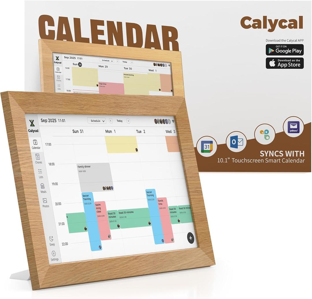 Calycal 10.1" Wall Planner Digital Calendar - Schedule Management, Chore Chart, Meal Planner, To Do List, and Digital Photo Frame,Smart Touchscreen Interactive Display, Perfectly Matches Home Decor