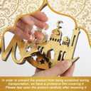 COCHIE Eid Mubarak Decorations Ramadan Decoration for Home Gold Wood Acrylic Stand Letters Islamic Tabletop Ramadan Mubarak Gifts Table Top Centerpiece Decor