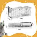 32 Inch Animal Trap Cage,Folding Live Animal Trap Cage for Stray Cats,Raccoons,Armadillos and Rabbits