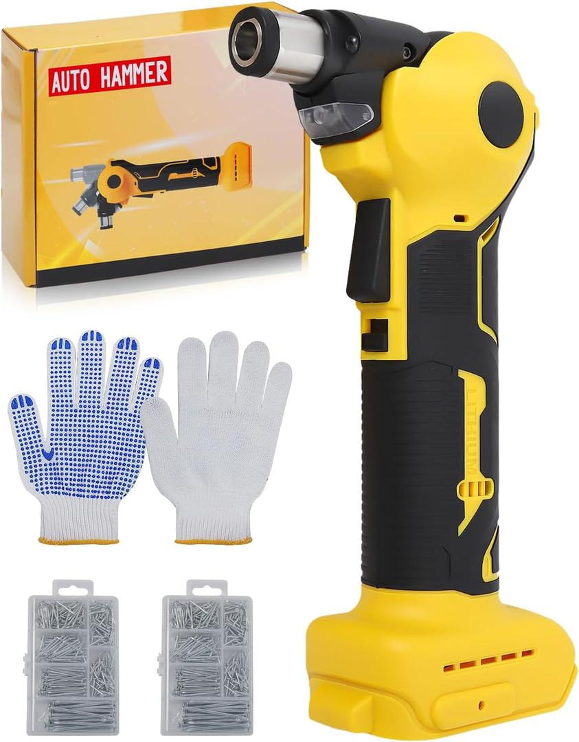 Cordless Palm Nailer with Magnetic Tip, Brushless 14000 RPM, 0-90 Adjustable, Compatible with Dewalt 20V Battery, Auto Hammer for Framing, Joist Hangers, Tight Spaces (battery not included)