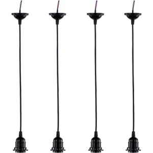 ACBungji 4 Pack Industrial Mini Pendant Light Kit, E26/E27 Base Lampholder Pendant Light Cord Adjustable Hanging Light Kit for Kitchen Bedroom Home Corridor Studio Office