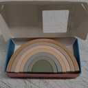 MCGMITT Rainbow Stacking Toy, Silicone Rainbow Stacker for Toddlers, Montessori Nesting Blocks, Building Creative Color Shape Matching Toy Set, 7 Layers (Brown) (Brown)