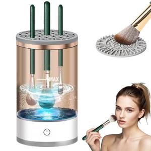 Electric Makeup Brush Cleaner Machine, Professional Automatic Cosmetic Brush Cleaner for Fast and Deep Cleaning, Compatible with All Brush Sizes