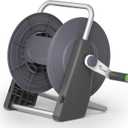 Garden Hose Reel Cart, Hose Holder Up to 50-60 Feet of 5/8" Hose,Wall Mounted Water Hose Reel, Portable Hose Reels for Outside Car Washing, Watering (Gray-Plastic)