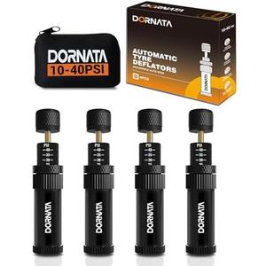 DORNATA Adjustable Tire Deflator Auto-Stop (10-40 PSI) Offroad Accessories Valve Stem kit 4x4 Tyre Air Down Tool for Truck, Pickup, Motorcycle,Jeep etc.(Black)