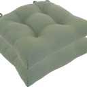 Arlee Micro Fiber Polyester Chair Pads, 2 Count (Pack of 1), Olive, 15L x 15W