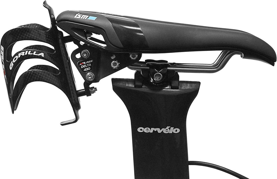 XLAB Delta 430 Single Bottle Rear Hydration System with Carbon Cage for Triathlon and Road Bikes