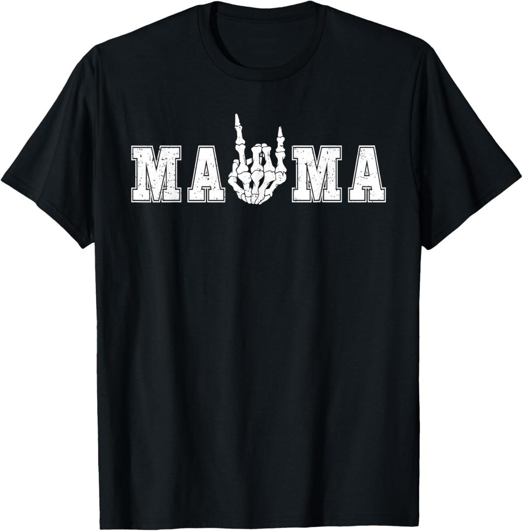 Mama Gothic Family Matching Skeleton Birthday Boy Girl T-Shirt, S