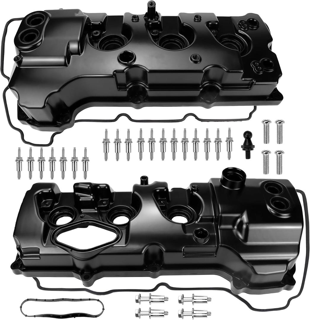 Left & Right Aluminum Engine Valve Covers w/Gasket Compatible with Ford EXPEDITION F-150 F150 TRANSIT 150 250 350 HD LINCOLN NAVIGATOR 3.5L V6 TURBOCHARGED 2013-2022 BL3Z-6582-H DL3Z-6582-C