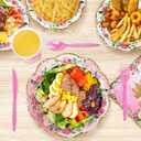 168 Pieces Pink Princess Disposable Party Dinnerware - Princess Paper Plates Napkins Cups Plastic Forks Knives Spoons For Girls Kids Birthday Party Baby Shower Decorations