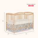 Dream On Me Chelsea 5-in-1 Convertible Full-Size Baby Crib in Natural, GreenGuard Gold & BSA, Pinewood, 4 Mattress Heights, Converts to Toddler, Day & Full-Size Bed, Modern Classic Nursery