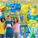 Sponge Birthday Decorations Kit - 153Pcs Under the Sea Party Supplies with Balloon Arch, Backdrop & Video Guide - All-in-One Vibrant Decor for Kids & Teens Birthday, Easy No-Stress Setup