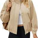 Yousify Womens Lightweight Jacket Windbreaker Hooded Athletic Sun Protection Outerwear Hiking Jackets Spring Coats (S)
