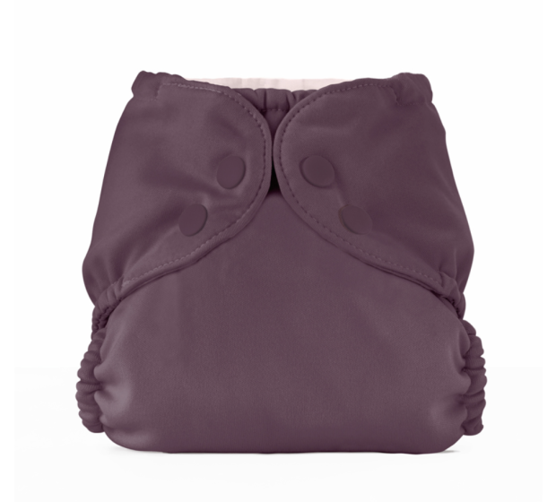 Esembly Cloth Diaper Outer - Waterproof Cloth Cover and Reusable Swim Diaper, Breathable Layer Over Absorbent Inner for Blowout-Proof Diapering - Size 1 (7-17 lbs), Plum