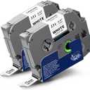 TZe-2312PK Tape 12mm 0.47" Label Maker Tape Laminated Black on White 1/2 Inch Replacement for TZe-231 TZe231 TZ-231 Label Tape Refills for PT-H110 D210 D220 D400 D600 PT-H103W, 2-Pack