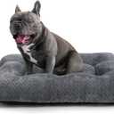 Small Dog Bed for Crate Washable with Anti-Slip Crate Pad Soft Fluffy Kennel Pad for Dog Cage 24 inch Puppy Bed fit Up to 25 lbs Pets Comfy Sleeping Pillow,24 x 18 Dark Gray (Deep Grey)