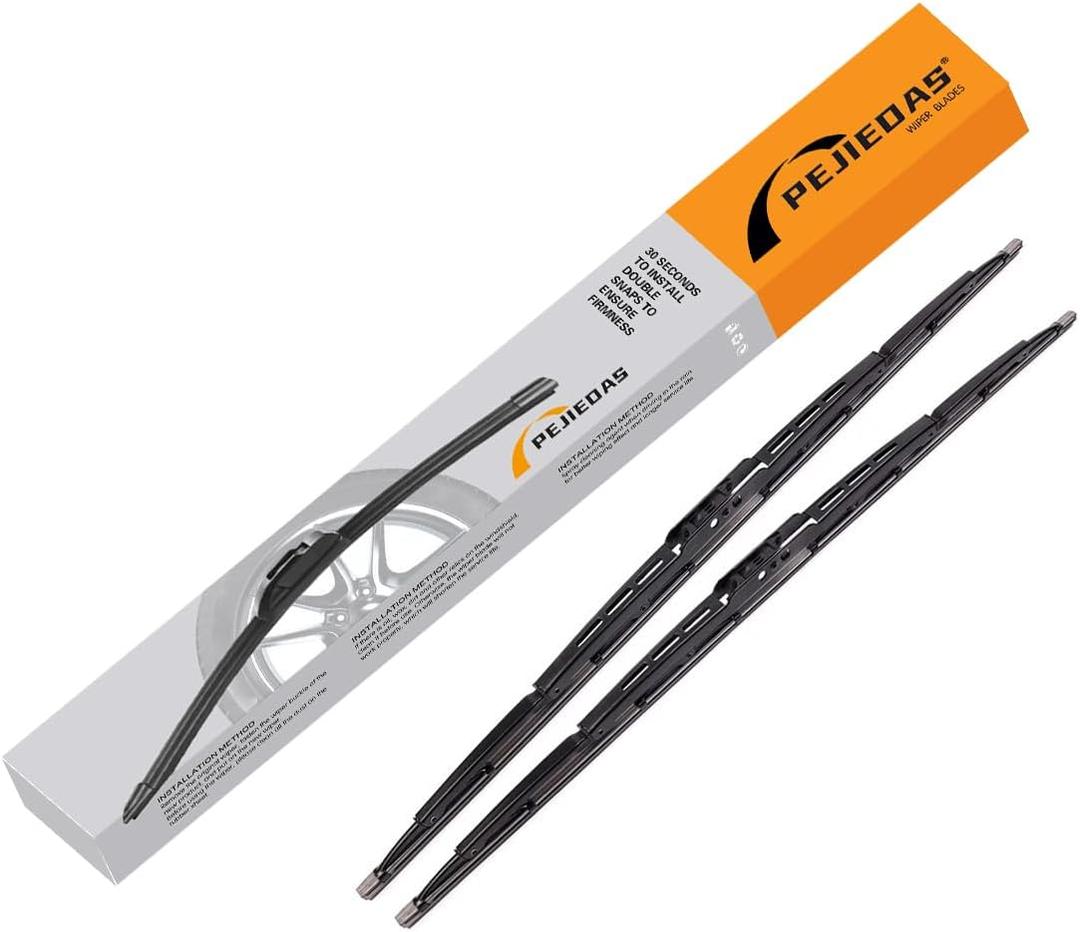 Front Windshield Wiper Blades, 17" + 17" Metal Frame Wiper Blades, OEM Quality for Original Equipment Replacement (Pack of 2)