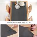 Dark Gray Plastic Table Protector Cover Pad, 1.5mm Thick Waterproof Leather-Look PVC Rectangle Desk Mat, Anti Scratch Oil Resistant Table Top Area Mat for Counter, Office (24x48 inch)
