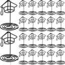 SiliFine 20 Pcs Black Grad Cap Table Number Holders, 2 Inch Graduation Picture Display Grad Centerpieces for Tables Class 2026 Graduation Party Supplies