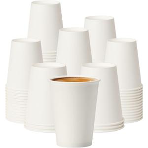 Coffee Cups 12 oz 300 Pack, 12 oz Paper Cups, Hot Beverage Drinking Cups, White Paper Hot Disposable Coffee Cups, Suitable for Party, Picnic, Travel, and Events