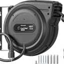 DEWENWILS 20 Amp Retractable Extension Cord Reel, Black, ETL Listed