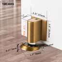 Magnetic Door Stopper, Magnet Floor Door Stop Retractable, Door Magnetic Catch, Door Holder to Keep Door Open, No Drilling Mount with Adhesive, Antique Brass 1 Pack AB-1