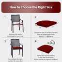 Outdoor Chair Cushions Set of 4, 17 x 16 Inch Patio Chair Cushions for Outdoor Furniture, Water Resistant, Non-Slip Ties(Dark Red)