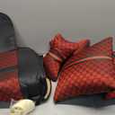 Car Seat Cover Full Set, Premium Soft Breathable Seat Covers with 2 Neck Pillows & 2 Lumbar Pillows, Universal Fit for Most 5 Seats Cars SUV, Airbag Compatible (Red)