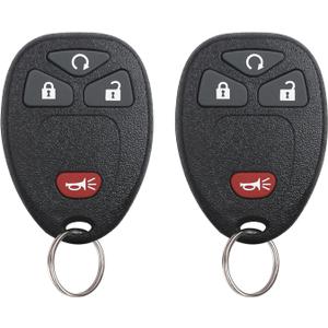 Key Fob Keyless Entry Remote Replacement for Chevy Silverado Avalanche Equinox Express Traverse GMC Yukon Sierra 1500 2500 3500 HD Acadia Savana Buick Enclave 2007 2008 2009 2010 2011 2012 2013 (4 Buttons)