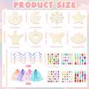 34 Pcs Make Your Own Princess Wand Kit 16 Unfinished Star Butterfly Crown Moon Fairy Wood Stick 6 Gem Stickers 4 Satin Ribbons 8 Mesh Decor for Princess Cosplay Party Accessories DIY Art Craft Making