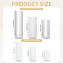 36 Pack White Pillar Candles + 36 Pack Vertical Ribbed Clear Glass Cylinder Holders, Hurricane Candle Shades for Wedding, Home, Party Table Centerpieces Decor