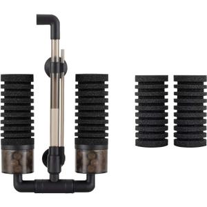 hygger Aquarium Double Sponge Filter, Comes with 2 Spare Sponges (S), Filter S (10-40 gallon)