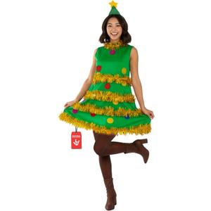 fun shack Christmas Tree Dress Women, Christmas Costumes For Women, Xmas Tree Dress, Fun Costumes for Woman (Large, Green)