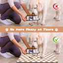 Dog Food Mats for Floors Waterproof, Pet Water Bowl Mats Pet Feeding Absorbent Placemats Plaid 17 * 30 inch