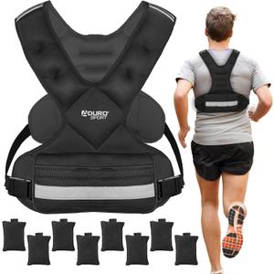 Aduro Sport Adjustable Weighted Vest Workout Equipment, 26lbs-46lbs Body Weight Vest for Men, Women, Kids, Black
