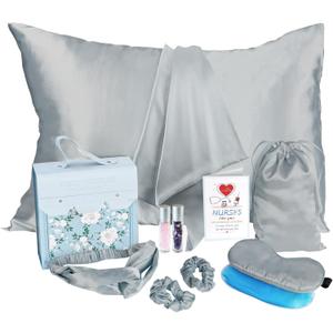 Nurse Gifts Ideas,Nurses Week Gift,Cool Nurse Graduation Gift, Women Nurse Appreciation Gift, Nurse Practitioner Gift,Nursing School Graduation Gift for New Nurse,Satin Pillowcase Eye Mask RN Gift Set