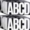 6 Inch Large White Letters Stickers, 76 Pieces Self Adhesive Alphabet Sticker for Mailbox,Door,Truck and Outdoor, Waterproof&Weatherproof Sticky Vinyl Letter Symbol Stickers,14 Sheets