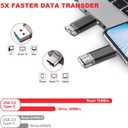 Vansuny 128GB USB C Flash Drive 2 in 1 OTG USB 3.0 + Type C Memory Stick with Keychain Dual Type C Thumb Drive Photo Stick Jump Drive for Android Smartphones, Computer, Tablet, PC