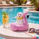 AceOrbit Halloween Ghost Decor 6 Inch Resin Cute Ghost Flamingo Figurines, about 7.9 inches / 20 cm