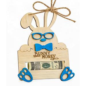 2 x Easter Bunny Money Holder for Cash Gift,Cards Holder Basket Tag,Stuffers for Toddler,Kids,Teens,Gifts for Baby Boy,Girl,Grandchildren,Easter Basket Decorations (Blue)