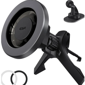 ESR for MagSafe Car Mount, Magnetic Phone Holder for Car Air Vent, Car Phone Holder Mount for iPhone 17/16/16e/15/14/13/12/Samsung, All Smartphones(2 Metal Rings Included),Charging Not Supported