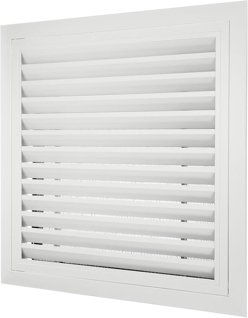 PATIKIL 20" x 20" Aluminum Return Grille, Return Air Vent Cover Linear Bar Removable Grille with Mesh Filter for Sidewall Wall Ceiling Floor HVAC System, White